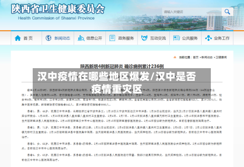 汉中疫情在哪些地区爆发/汉中是否疫情重灾区-第2张图片