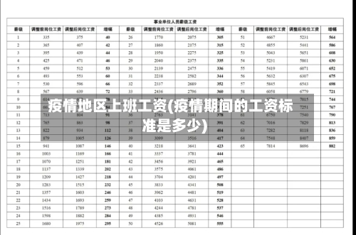 疫情地区上班工资(疫情期间的工资标准是多少)