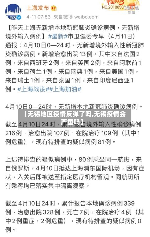 【无锡地区疫情反弹了吗,无锡疫情会严重吗】