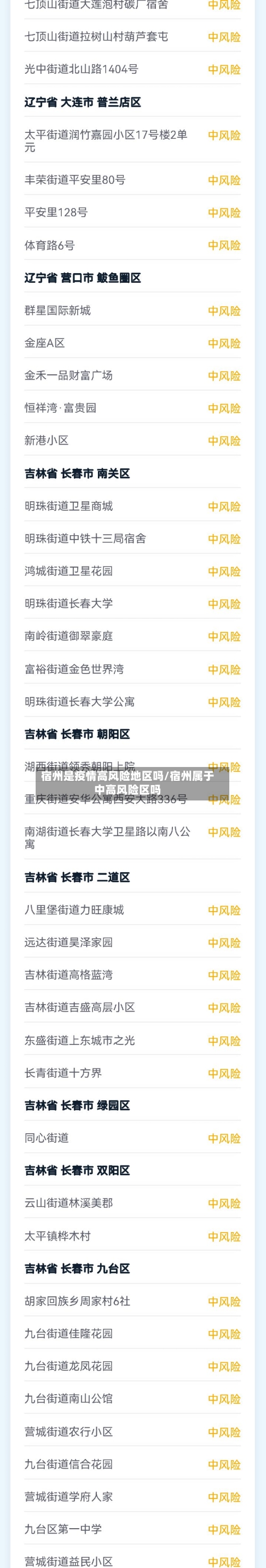 宿州是疫情高风险地区吗/宿州属于中高风险区吗-第2张图片