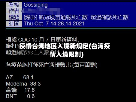 疫情台湾地区入境新规定(台湾疫情入境限制)