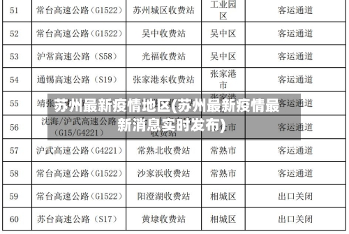 苏州最新疫情地区(苏州最新疫情最新消息实时发布)