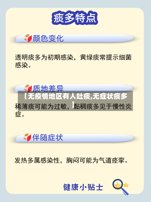 【无疫情地区有人吐痰,无症状痰多】