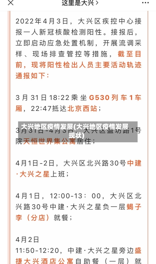 大兴地区疫情发展(大兴地区疫情发展现状)