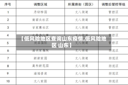 【低风险地区查询山东疫情,低风险地区 山东】-第2张图片