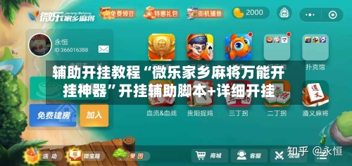 辅助开挂教程“微乐家乡麻将万能开挂神器”开挂辅助脚本+详细开挂-第2张图片