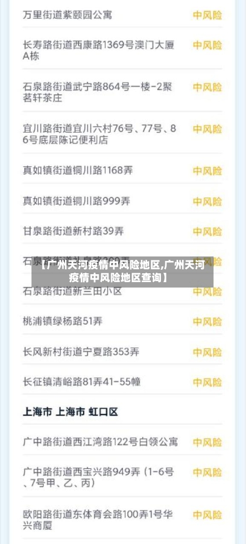 【广州天河疫情中风险地区,广州天河疫情中风险地区查询】
