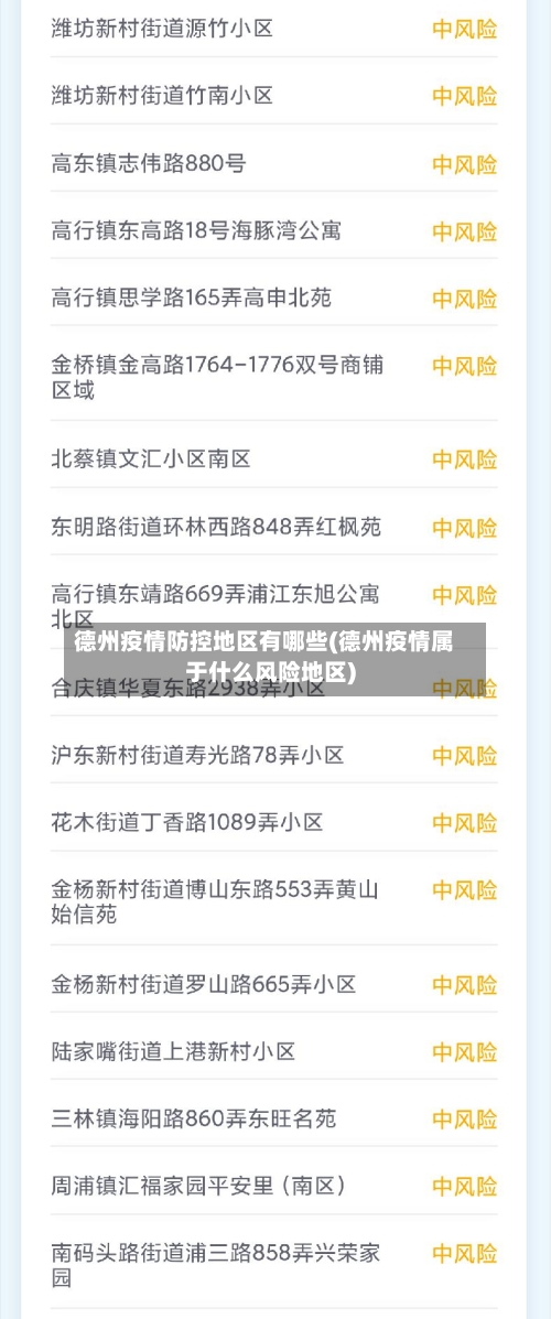 德州疫情防控地区有哪些(德州疫情属于什么风险地区)