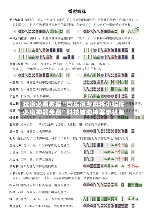 玩家必看教程“微乐家乡麻将小程序必赢神器免费”科技辅助神器手机版