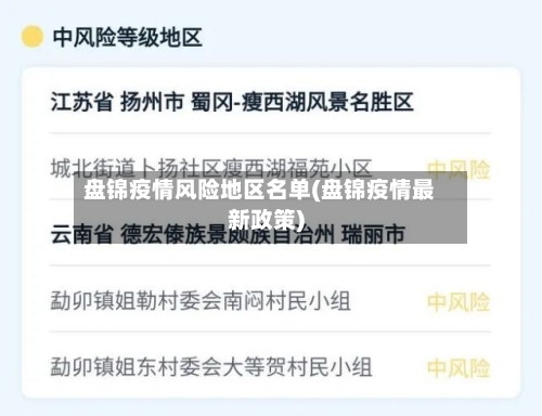 盘锦疫情风险地区名单(盘锦疫情最新政策)
