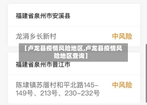 【卢龙县疫情风险地区,卢龙县疫情风险地区查询】