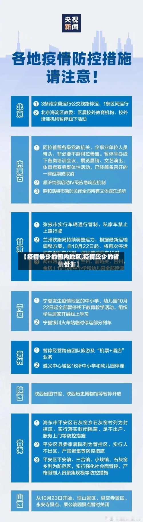 【疫情最少的国内地区,疫情较少的省份】