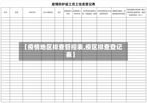 【疫情地区排查管控表,疫区排查登记表】