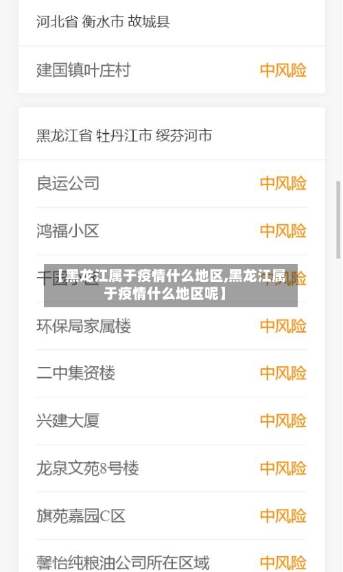 【黑龙江属于疫情什么地区,黑龙江属于疫情什么地区呢】-第2张图片