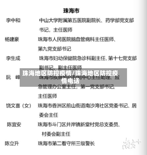 珠海地区防控疫情/珠海地区防控疫情电话-第2张图片