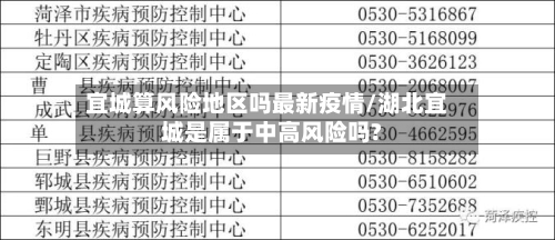 宜城算风险地区吗最新疫情/湖北宜城是属于中高风险吗?-第3张图片